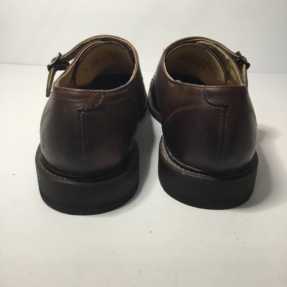 Frye Men’s Brown Leather Double Monk Strap Shoes Size 10D - Picture 3 of 9